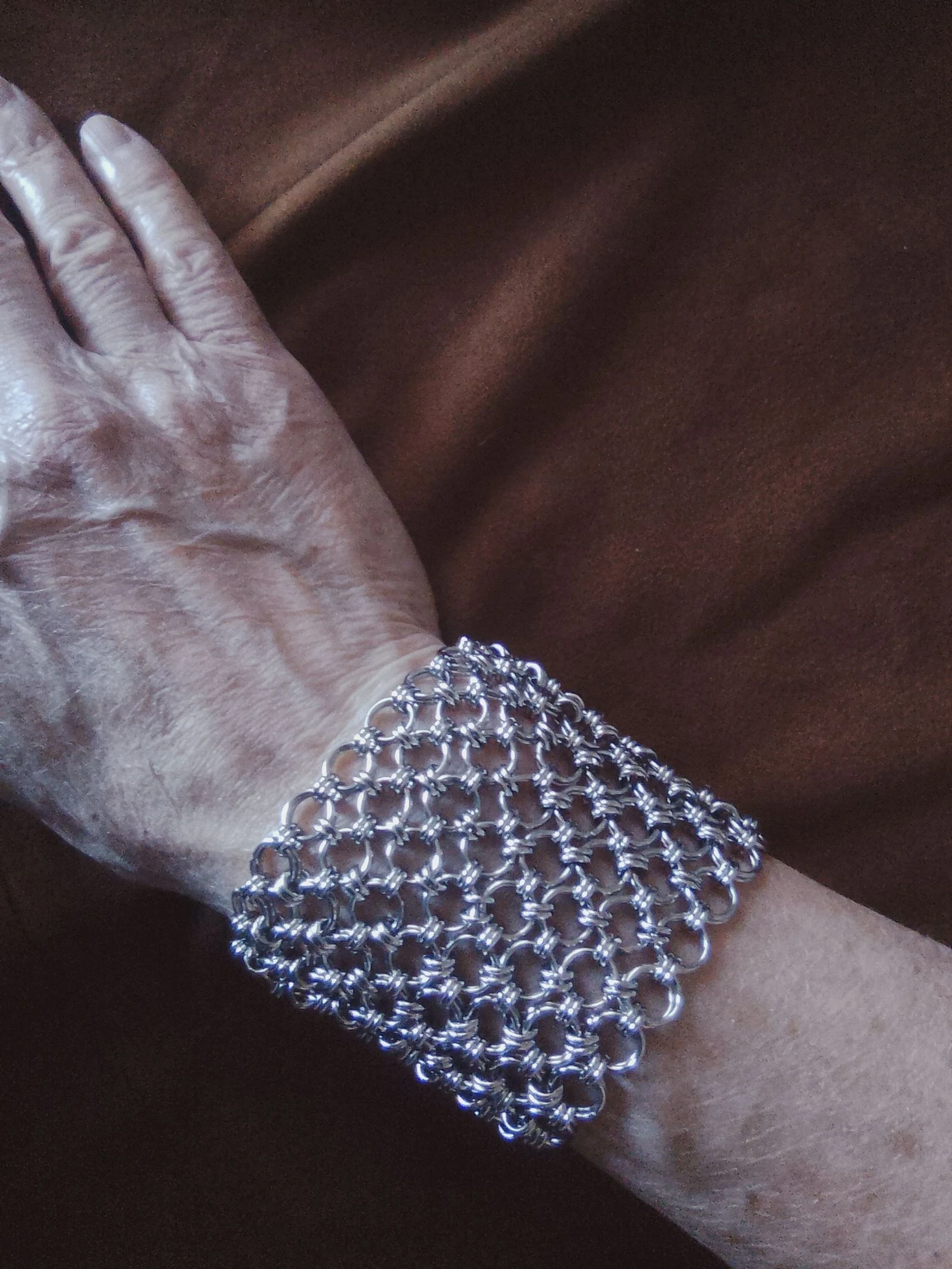 Bracelet manchette méga chainmail japonais Style gothique 